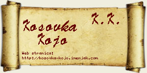 Kosovka Kojo vizit kartica